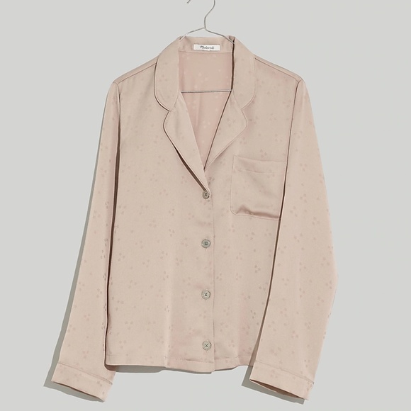 Madewell Night Stars Satin Bedtime Long-Sleeve Pajama Top - Picture 5 of 11